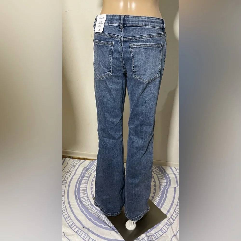 Sz 9 Ardene women’s mid rise flare leg blue jeans stretchy jeans - Picture 3 of 13